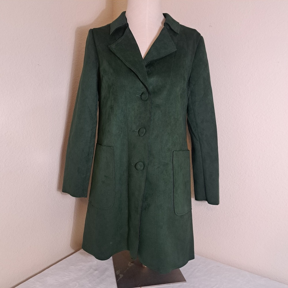 Magaschoni Dark Green‎ Trench Womens Coat Size Medium NEW $118